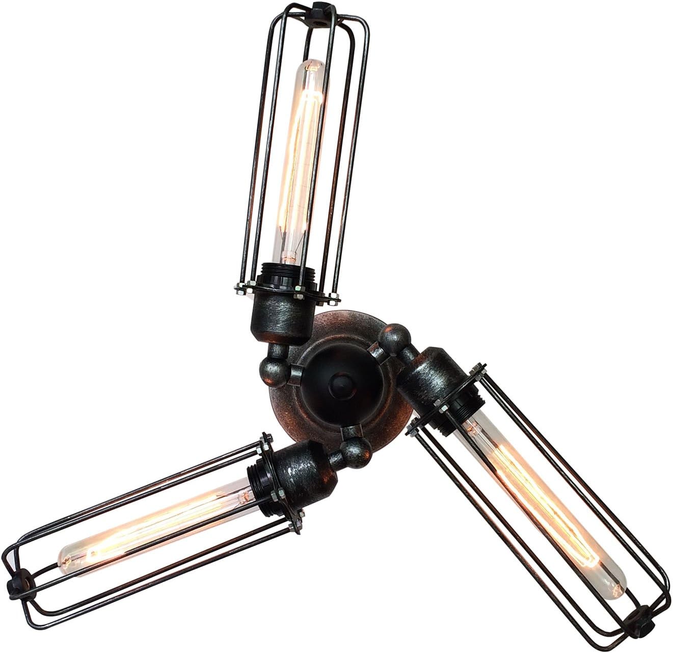 WestMenLights 3-Light Transformable Arm Tubular Cage Wall Light