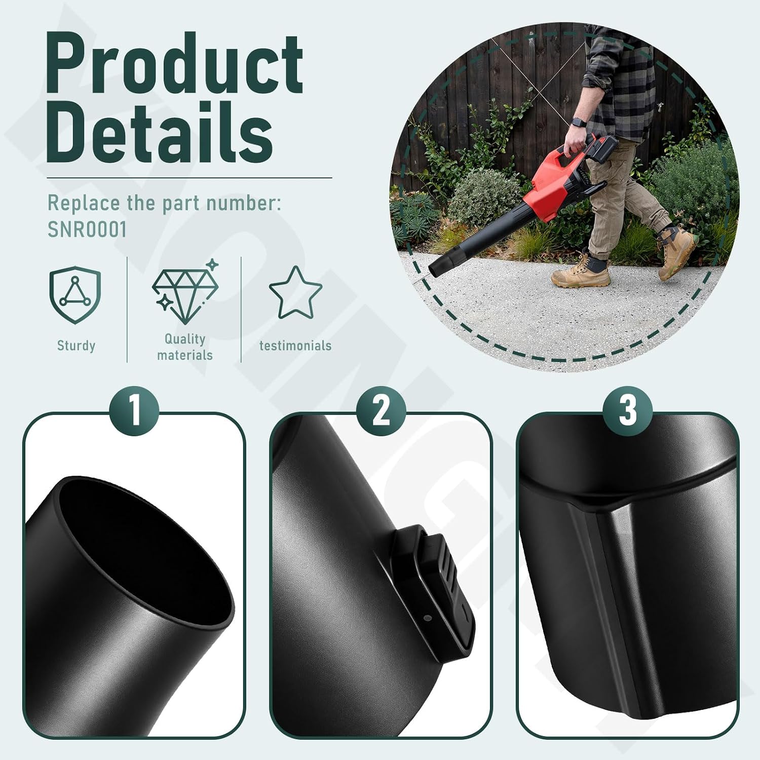 SNR0001 Round Nozzle Compatible with Sk-il Brushless Pwrcore 40 Blowers image 4