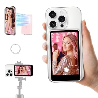 Rollei M4 Selfie Monitor Screen for iPhone 17 Series & Android, 4K Magnetic Back Camera Monitor 164FT Wireless Control, Vlog Screen for Live Streaming & Video Recording (Pink) - Amazon product rated Grade A
