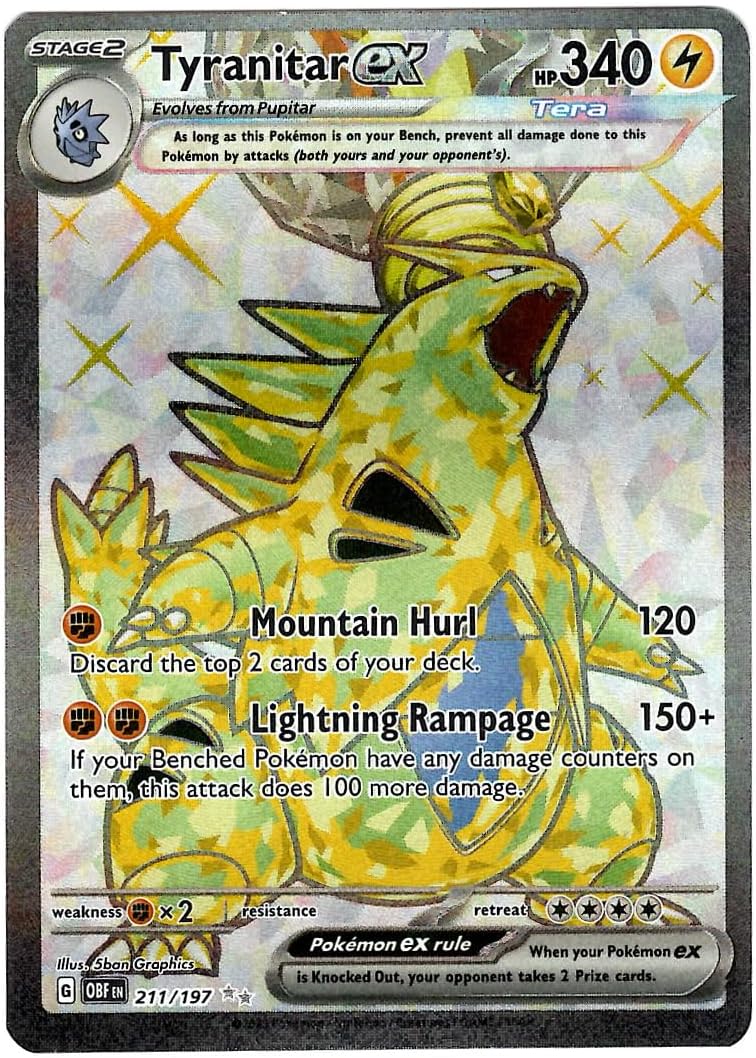 Pokemon - Tyranitar ex 211/197 - Obsidian Flames - Ultra Rare - Full Art