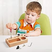 Vista 4 de Montessori - Tablero de destornillador para niños, habilidades básicas, juguetes educativos de aprendizaje para niños de 3, 4, 5 años, juguete