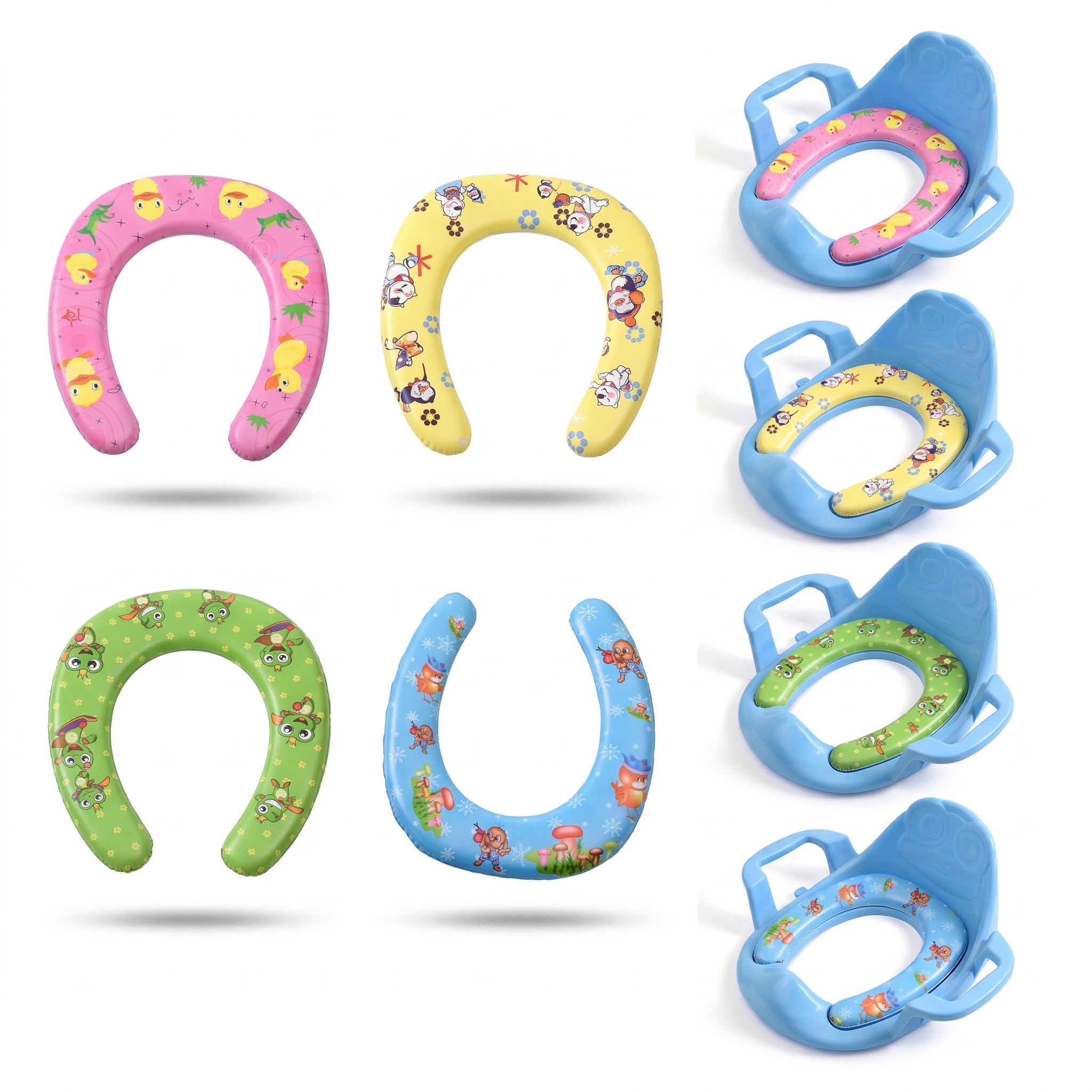4pcs Baby Toilet Training Seat Cushion (random Color) - Soft Pvc Potty Seat Ring for Toddlers Boys & Girls, Anti-slip Trainer Pad, Washable & Waterproof Kids Toilet Cover for Home Travel-image-38
