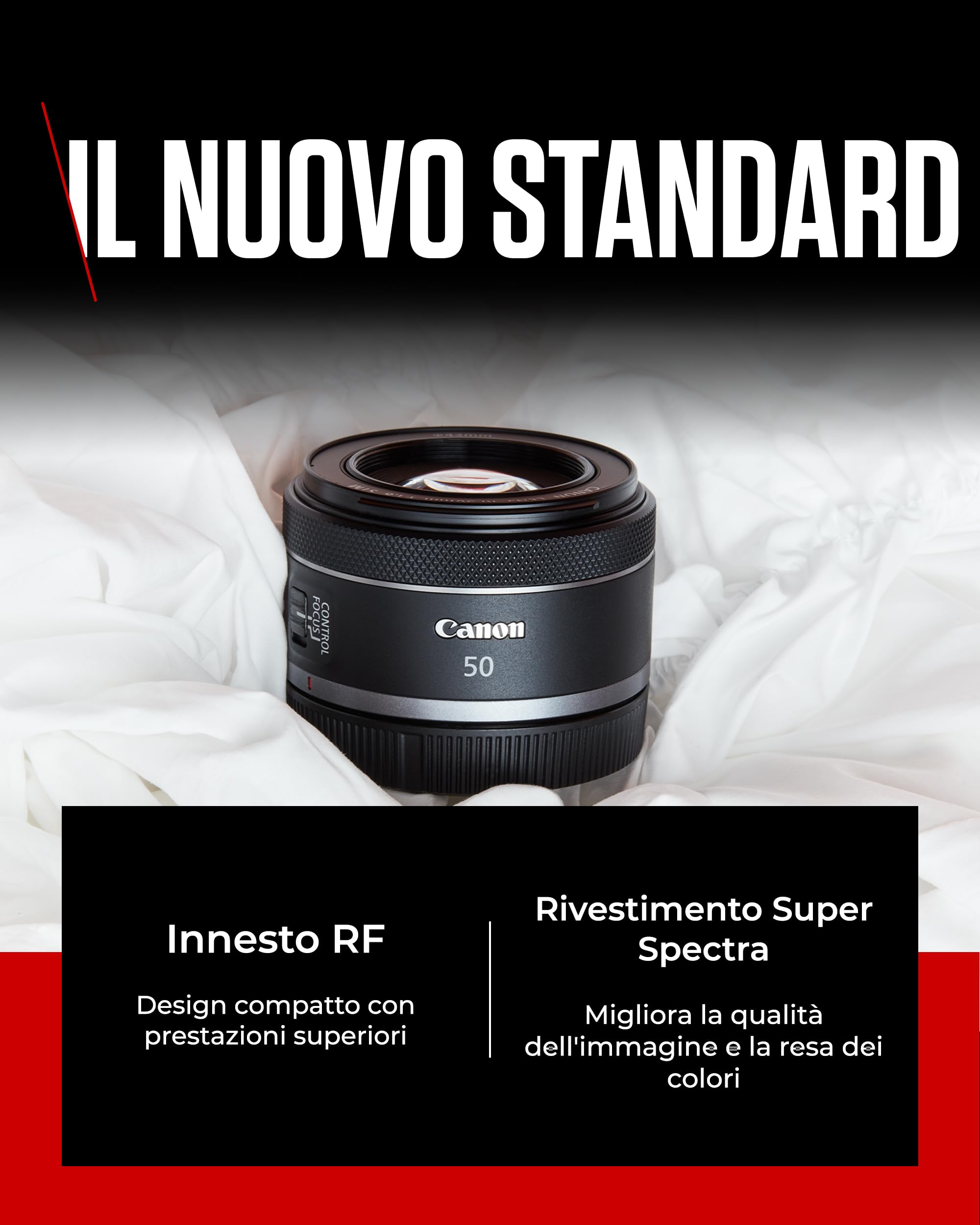 Canon Obiettivo RF 50mm F1.8 STM Compatto e Leggero per Fotocamere EOS Serie R