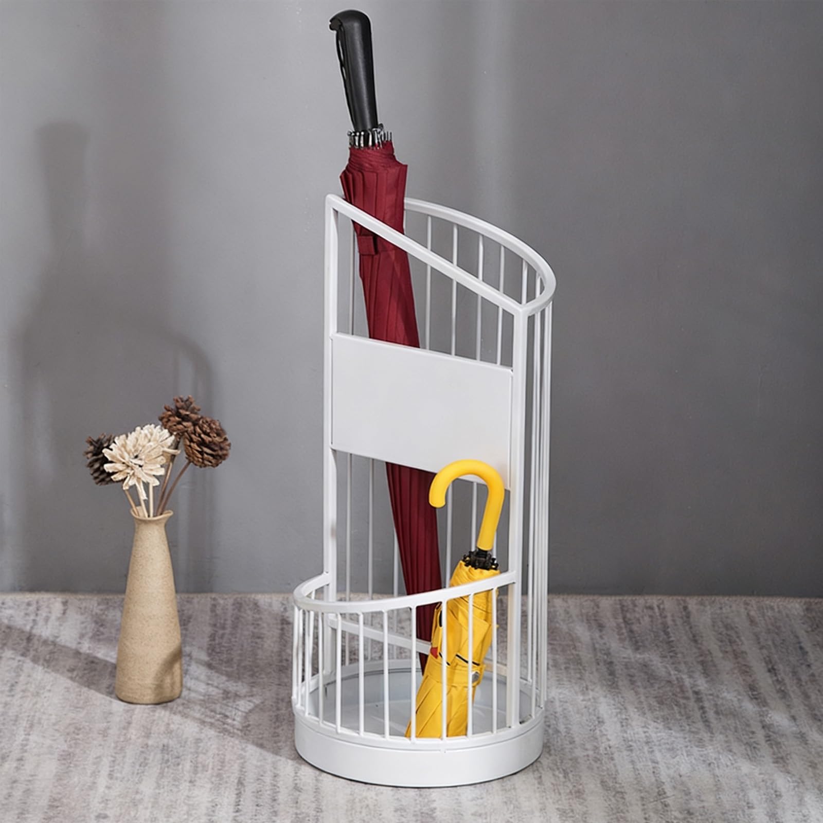 BHFPFZA Commercial Metal Umbrella Stand with Large Capacity Storage Shelf Holds 816 Umbrellas Durable Entryway Organizer for Home & Office Use