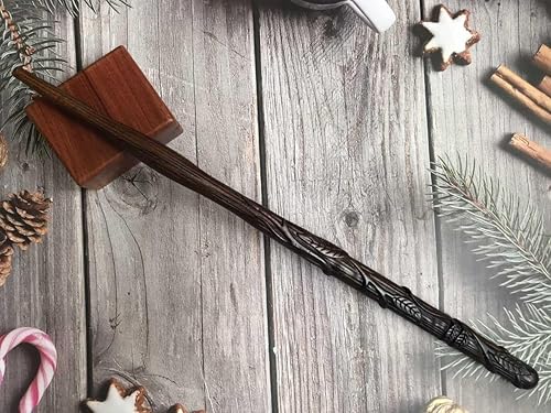 Miniatura 3 de Handicraftviet Liana Wand - Varita mágica de madera real tallada a mano, gran regalo para adultos, niños, cumpleaños, graduaciones, Halloween,