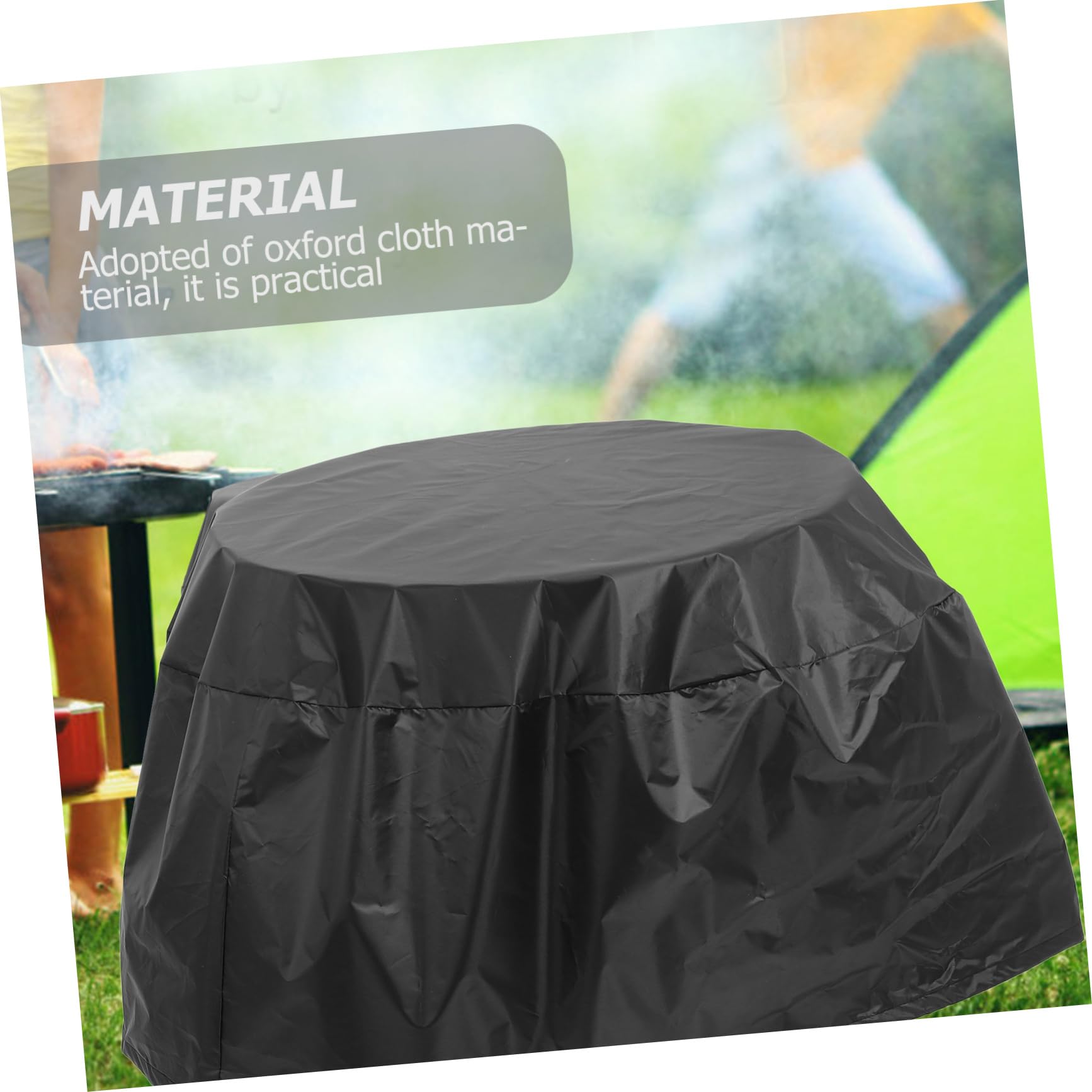 POPETPOP 2 Piezas Cubierta de la Parrilla Cubierta de Parrilla Impermeable Barbecue Cubierta de Parrilla a Prueba de Lluvia Cubierta de Parrilla de Barbacoa Tela Oxford Negro