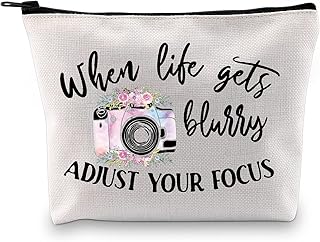 MBMSO Photographer Makeup Bag when Life gets Blurry Adjust Your Focus Photography Lovers Gifts Inspirational Gifts (when Life gets Blurry Adjust Your Focus)