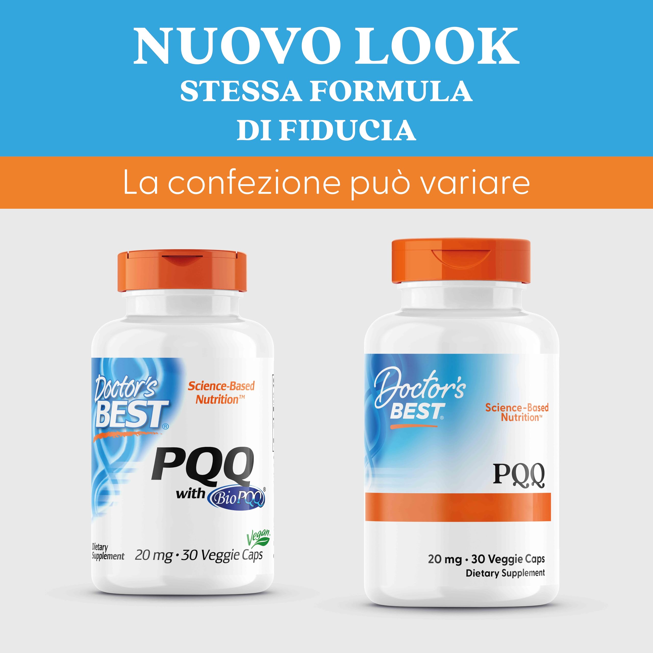 Doctor's Best, PQQ (Pyrroloquinoline Quinone), con BioPQQ, 20mg, 30 Capsule vegane, Altamente Dosato, Testato in Laboratorio, Senza Soia, Senza Glutine, non OGM