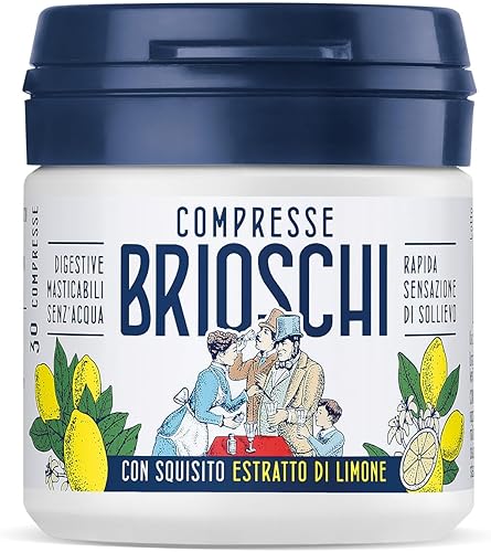 Compresse Brioschi - Compresse digestive masticabili senz'acqua con squisito estratto di Limone, ideali per la digestione dopo pasto - Confezione da 30g Generico - integratore