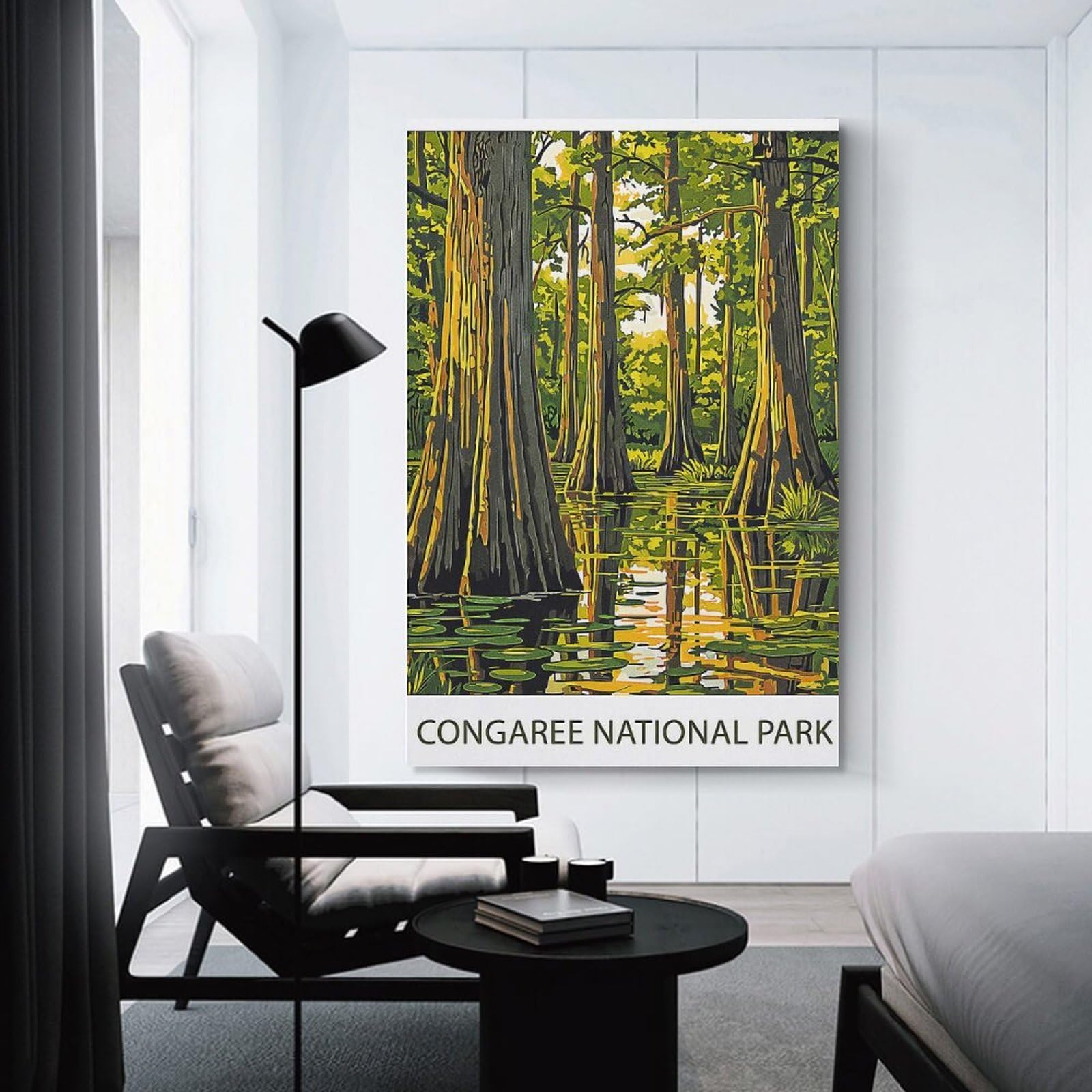 Junmoney Congaree National Park Canvas Wall Art, 24x36inch(60x90cm), for Bedroom Decor, Cosy Corners Or Studios, Stylish Decor for A Restful Room Update