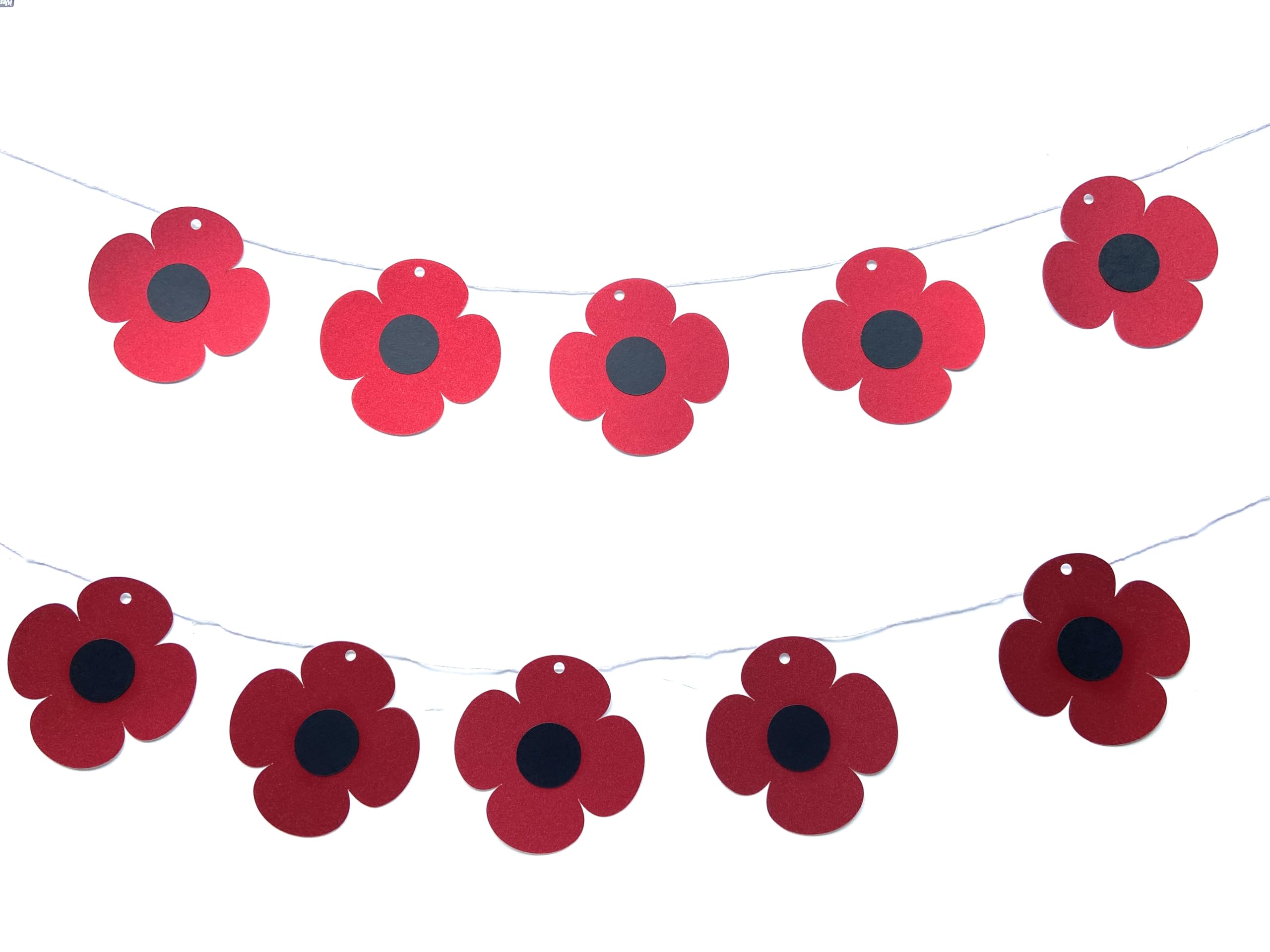 Poppy decoration, Remembrance day Poppy Bunting banner, 12 poppies, WW2 VE Day Celebration reading garland, Poppy soldier decoration back drop, wall hanging, garland