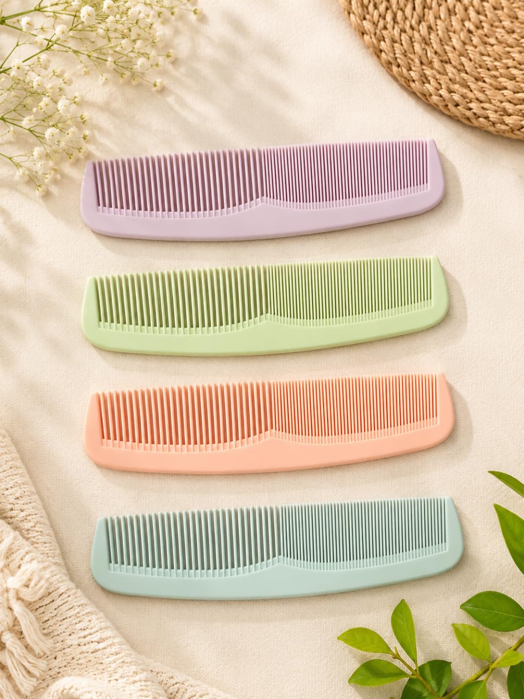 Hair Combs for Men and Women, Pack of 4, Durable Grooming Combs for Detangling, Styling and Everyday Hair Care, Suitable for All Hair Types (Multicolor1)-image-11