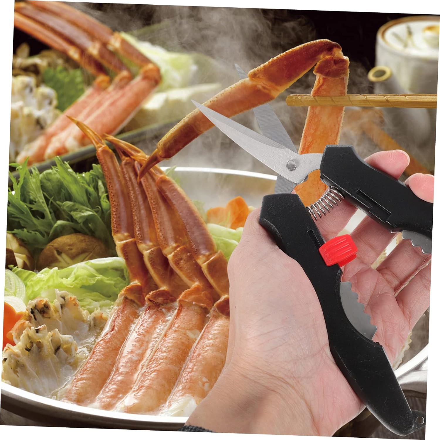 1Set Stainless Steel Crab Leg Tools Kit Seafood Shell Opening Scissors Needles Ergonomic Design for Easy Crab Eating Resistant for Seafood