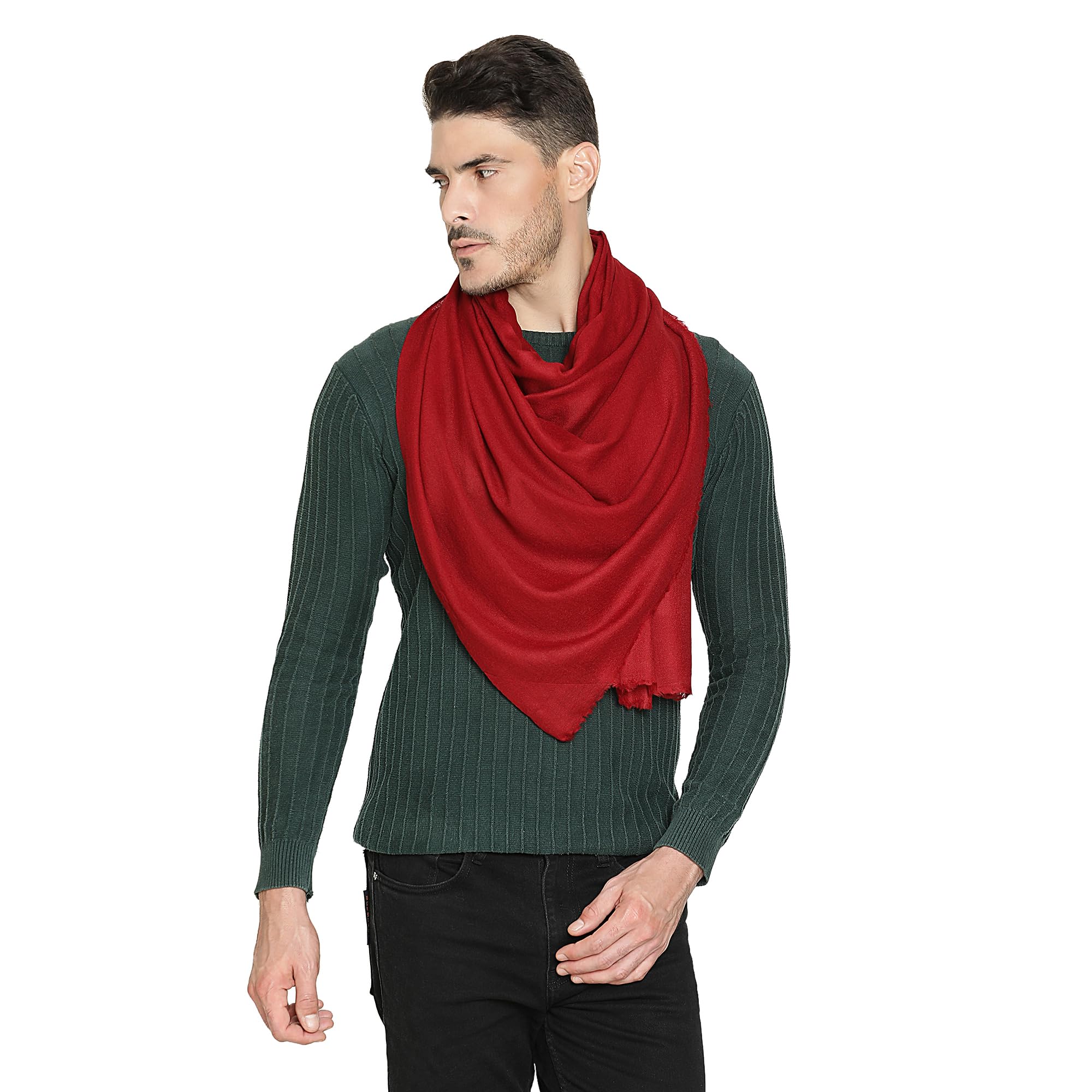 merinomere Formal Wool Blend for Men – Deep Red Accent Stole-picture-44