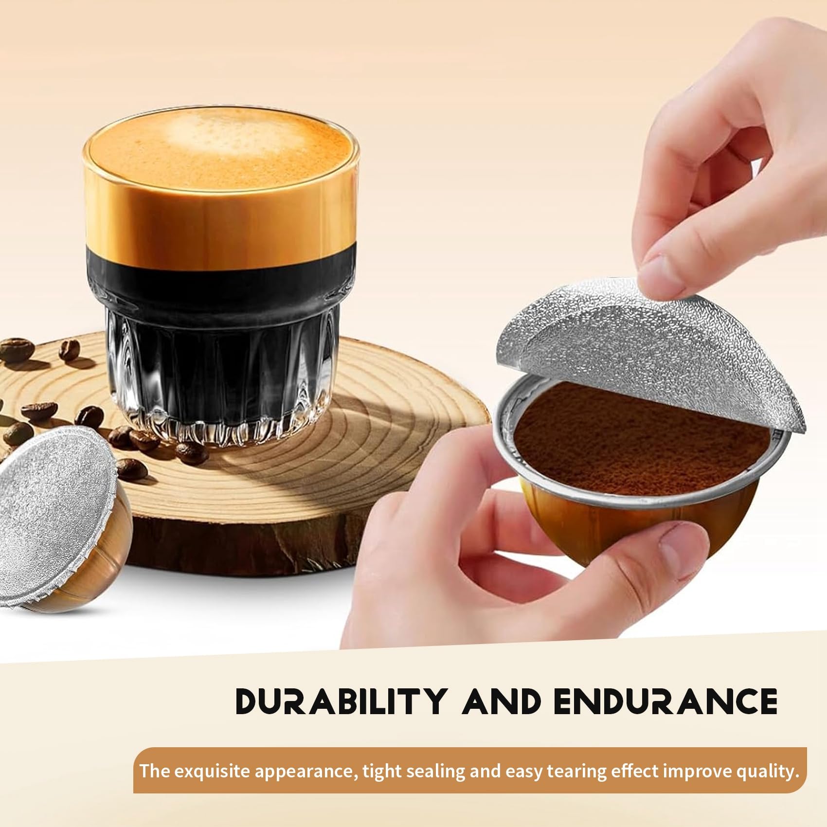 Kamay 100 PièCes SéRies 62 MM Jetable Café Capsule Joints Feuilles CrèMe Mousse Café Filtre Couvercle Autocollant Pour Vertuo