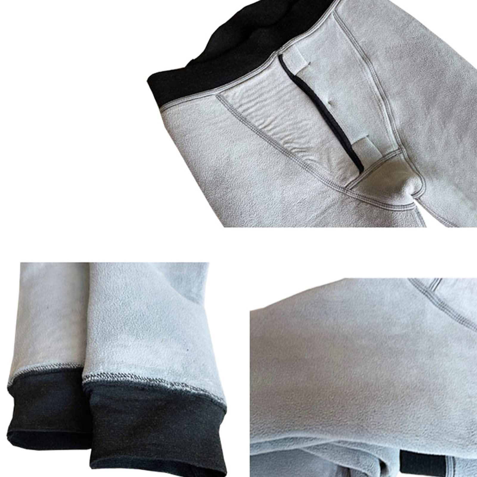 Męskie ciężkie kalesony z podszewką termiczną z podszewką polarową - ciepłe legginsy na zimę, wygodne spodnie dresowe do joggingu - czarne, rozmiary do 5XL