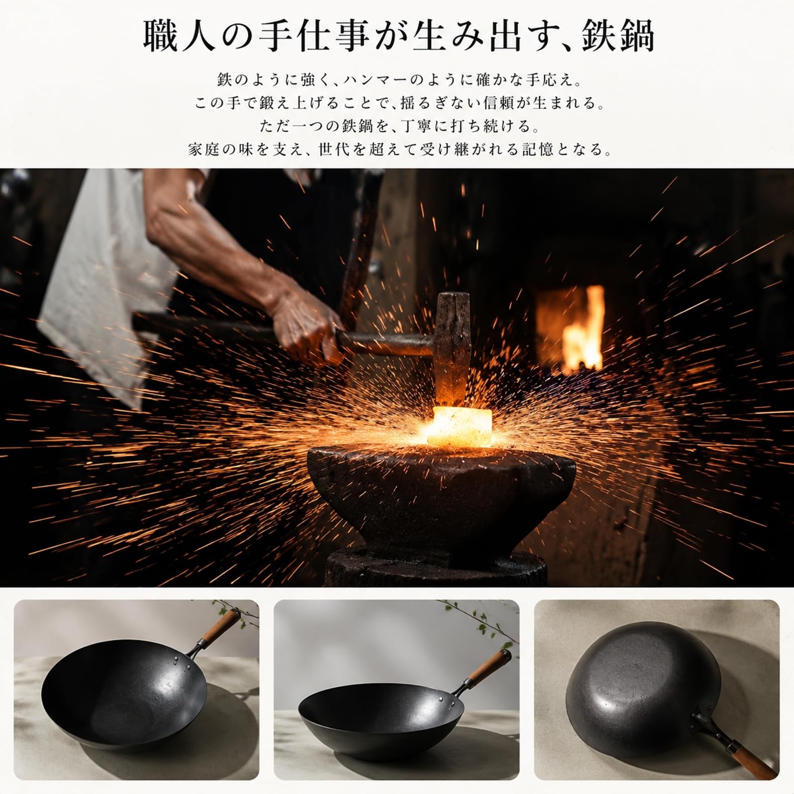 Amazon | 高純度鉄製中華鍋 28cm ガラス蓋付き IH対応 無塗装 天然木柄