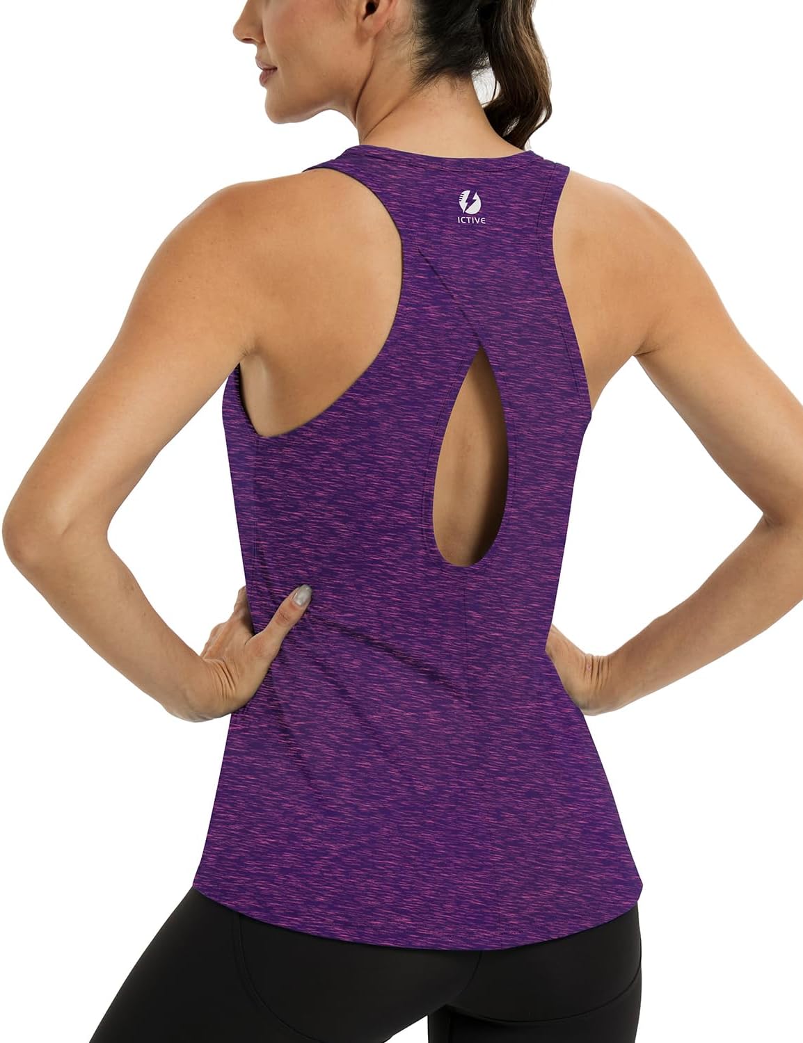 ICTIVE Workout Tops for Women Sleeveless Cross Back Muscle Racerback Exercise Tank Shirts