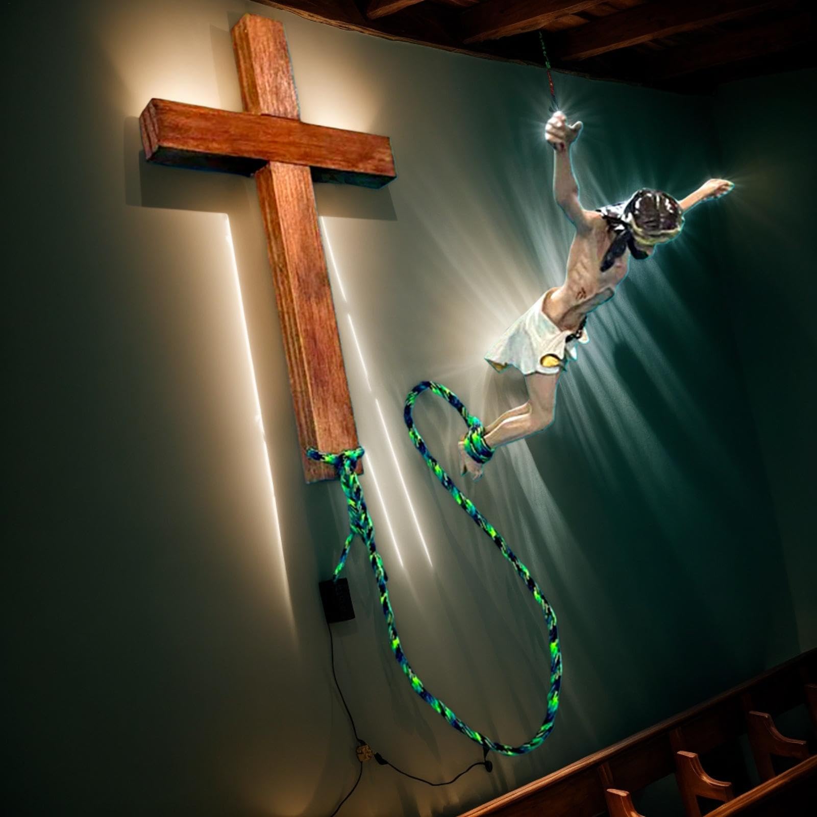 Amazon.co.jp: Ocastated Bungee Jesus Crucifix、Jumping Jesus