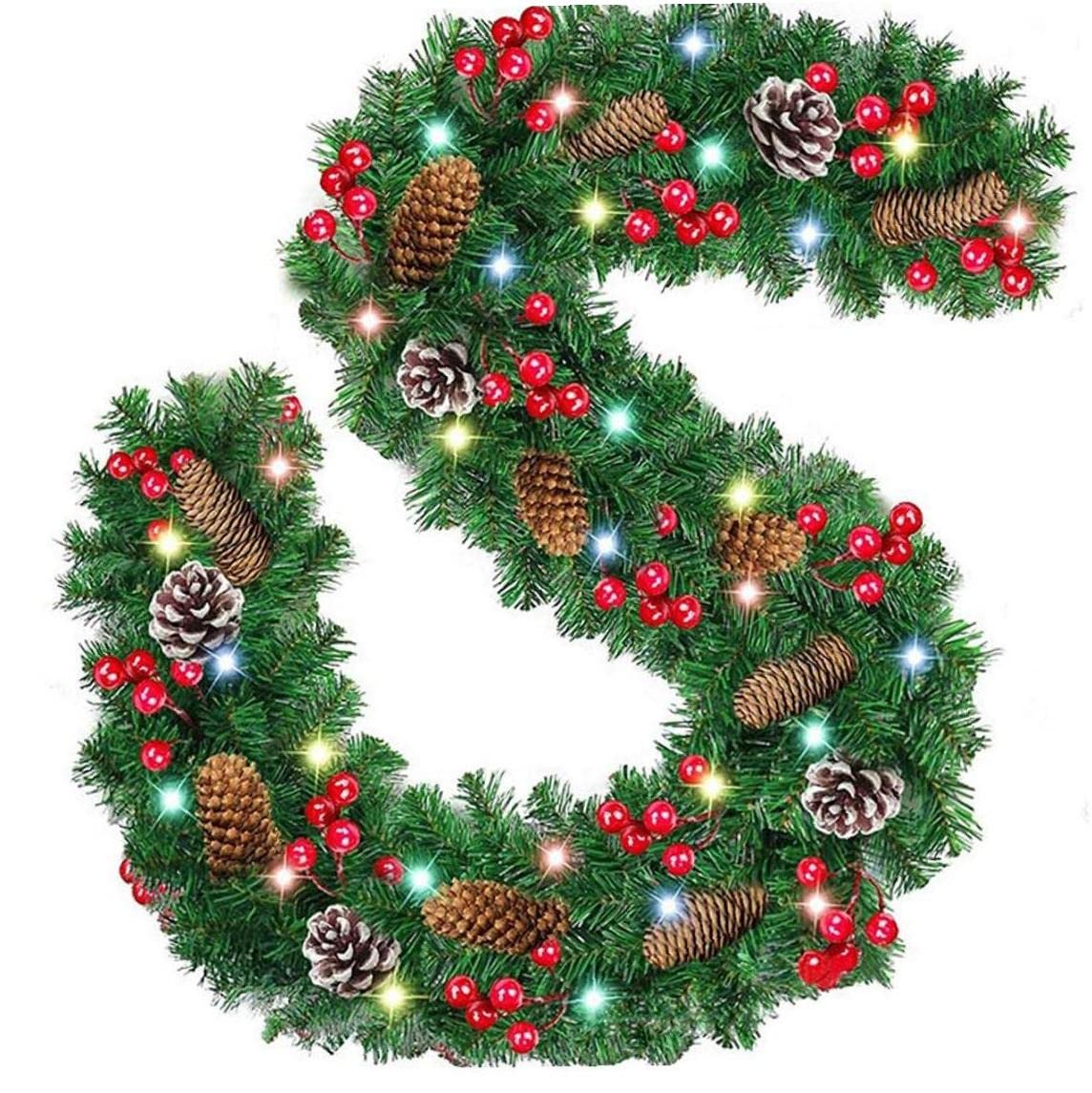 Guirlande de Noël avec lumières pour escaliers cadeau idéal pour illuminer les fêtes
