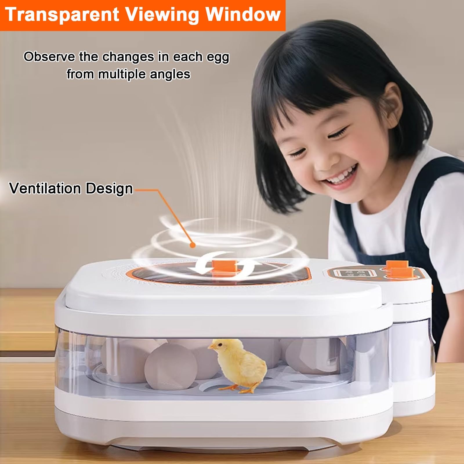 Incubadora de huevos con volteador automático, control de humedad, regulación de temperatura, recarga automática de agua para incubar huevos de pollo, codorniz, pato, ganso y pájaro