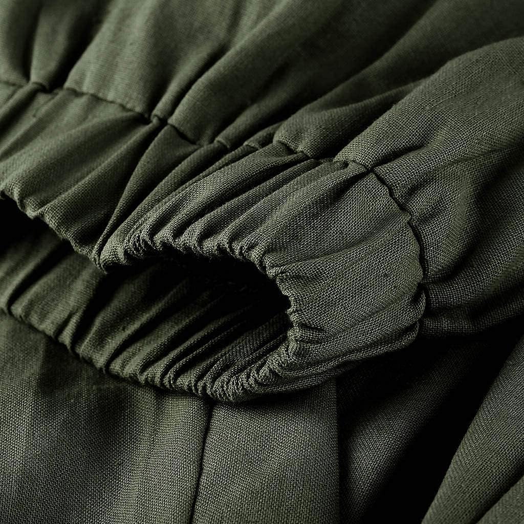 Capris Pants for Womens Cotton Linen Wide Leg Plus Size Cropped Pants Print Comfy Elastic Waist Sweatpants - Image 3