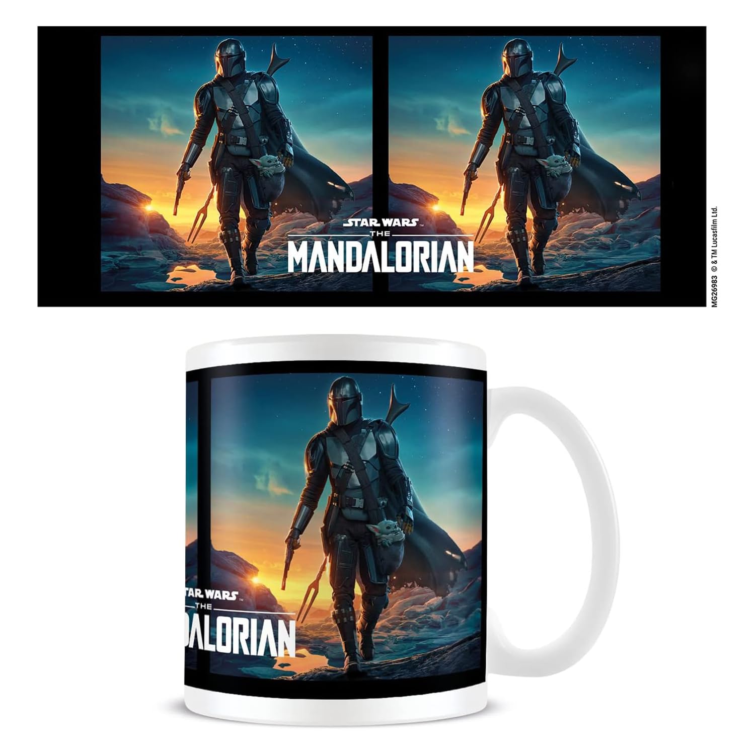Pyramid International White Mg26983 Star Wars: The Mandalorian Presentation Gift Box (Nightfall Design) 11Oz Ceramic Mug-Official Merchandise,