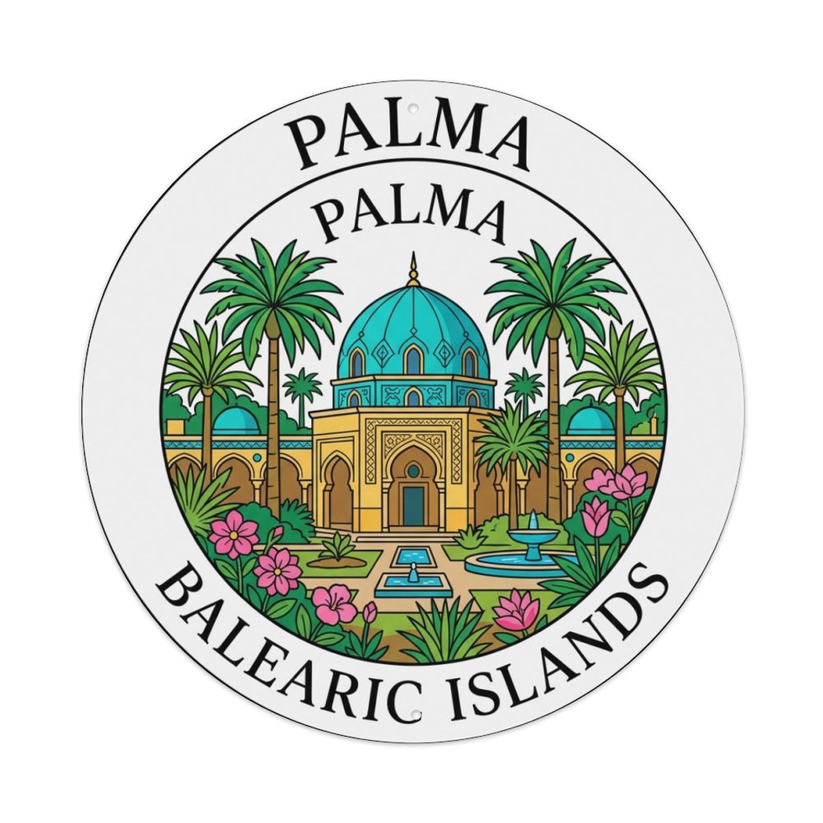 Tgrcjimh Style Metal Tin Sign Vintage Travel Palma Spain Meeting