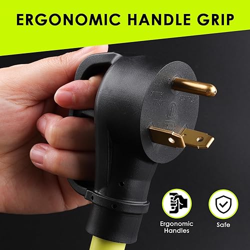 Miniatura 7 de Cable adaptador RV de 30 amperios a 110, adaptador de 30 amperios a 20 amperios, NEMA TT-30P macho a 3X 5-15R5-20R T-Blade enchufe doméstico hembra