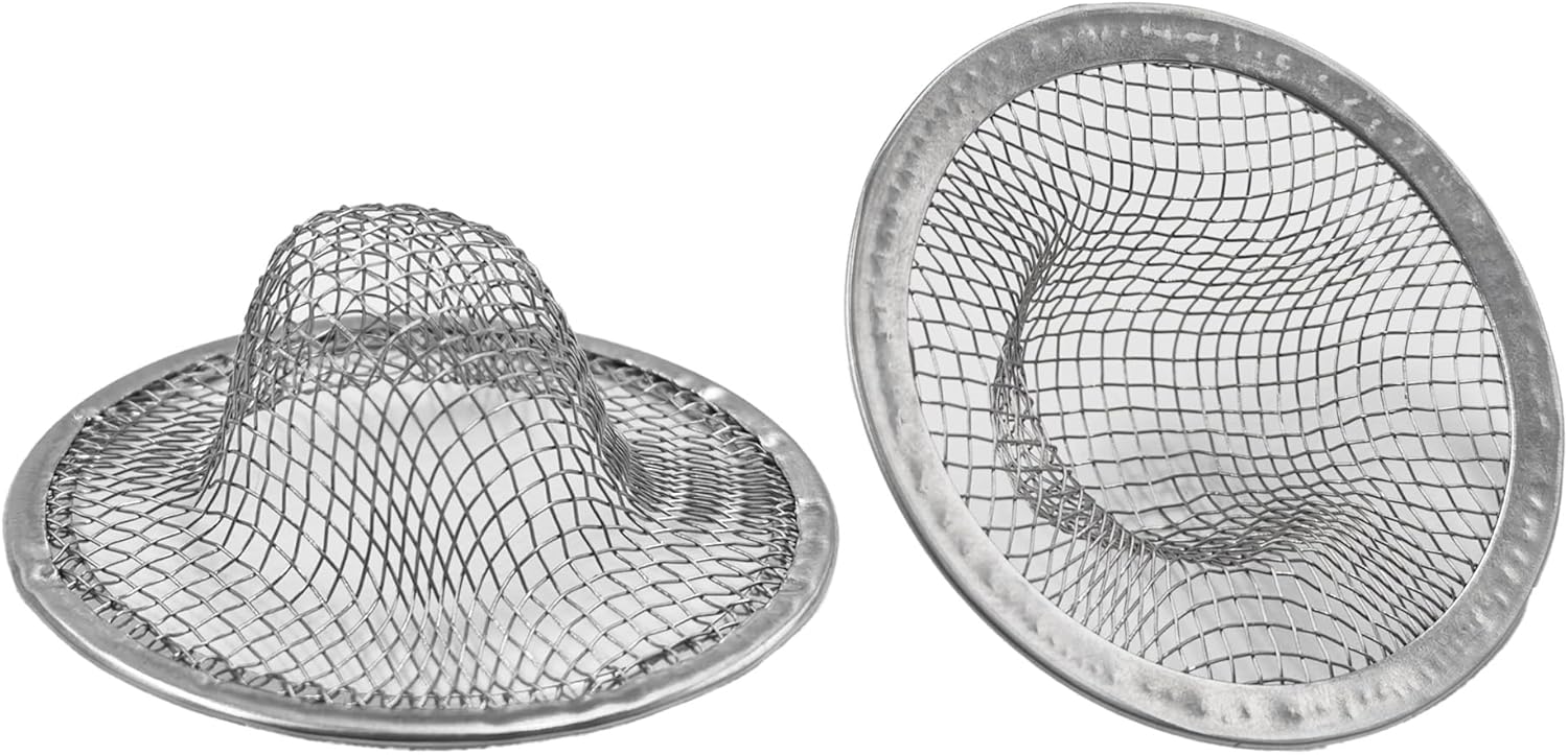2PCS 2" Sink Strainer, Stainless Steel Mesh Kitchen Drain Filter, Round Basket Drain Catcher for Bathroom, Bathtub, Wash Basin, Floor Drain