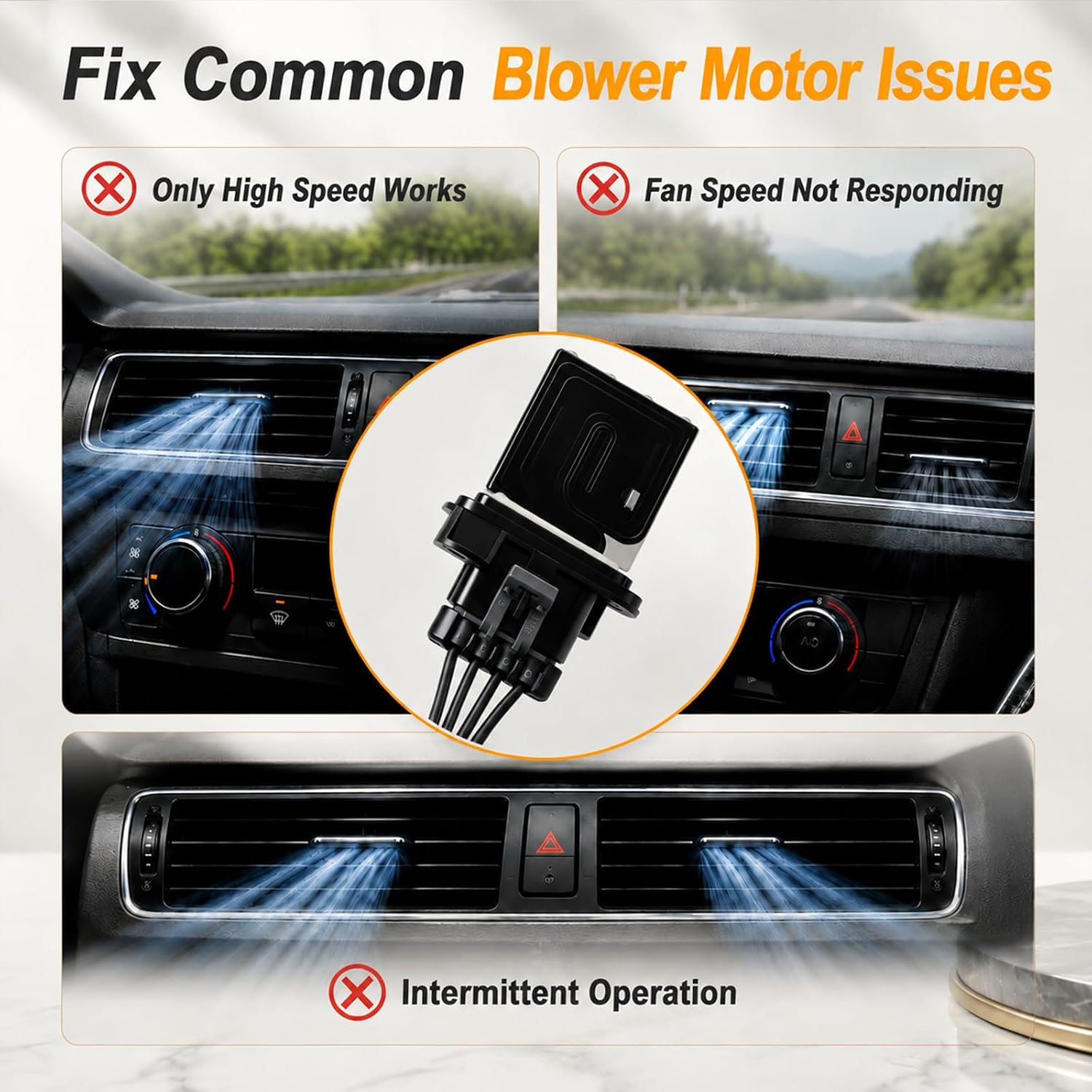 Blower Motor Resistor and Harness Kit Compatible with 2005-2020 Toyota Tacoma with Manual AC Control, HVAC Fan Speed Resistor Replace# 973-582 87138-04052 8713804052