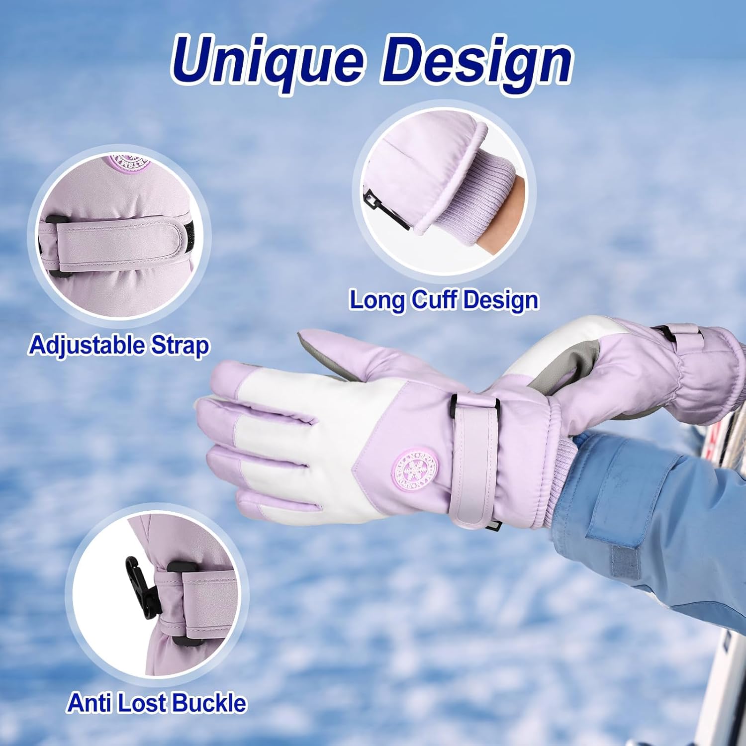 3 Pairs Winter Ski Snow Gloves Men Women Waterproof Touchscreen Snowboarding Gloves Warm Winter Snowmobile Glove - Image 3
