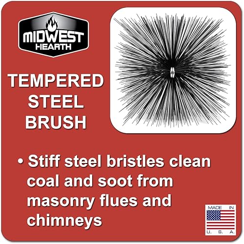 Miniatura 2 de Midwest Hearth Cepillo de limpieza de chimenea de alambre cuadrado (cuadrado de 11 pulgadas) fabricado en Estados Unidos