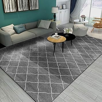 Amazon ラグ ラグマット カーペット 幾何学 スタイル 柄 絨毯 北欧 洗える ホットカーペット 床暖房対応 長方形 大人かわいい 約 1畳 2畳 ラグ マット ラグカーペット マット リビング モノトーン インテリア おしゃれ ラグ 絨毯 1cm 160cm じゅうたん 滑り止め付