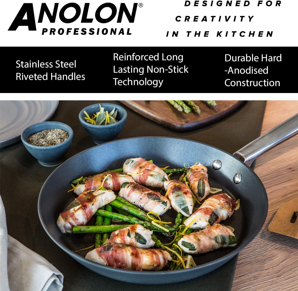 Exсluѕіvе Dіѕсоunt 🔥 Anolon 85063 Professional Frypan - 28cm - Premium Non Stick Frying Pan - Hard Anodized Aluminium Cookware, Black