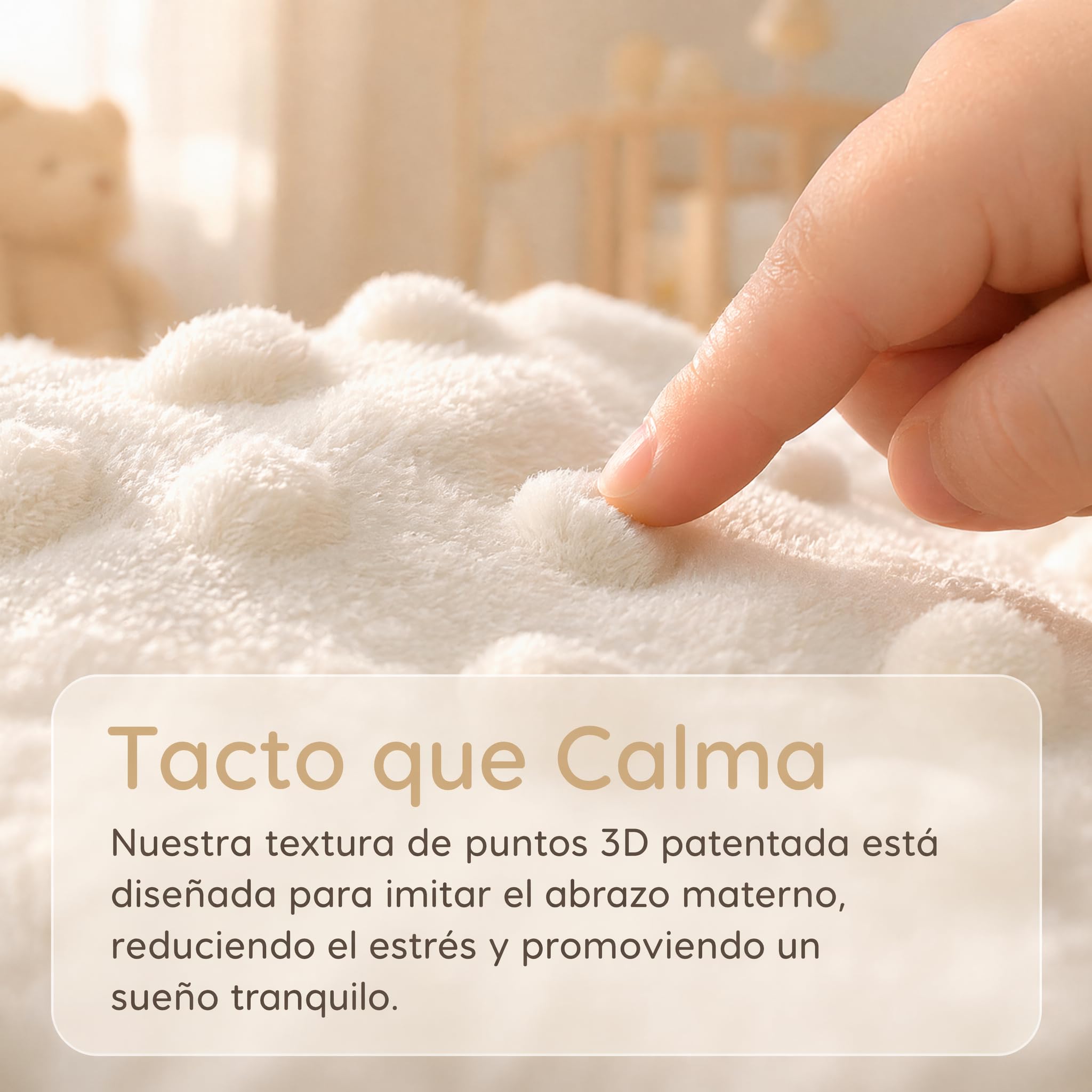 various Manta Bebé Suave con DouDou de Osito, Manta Envolvente para Recién Nacido 80x110 cm, Microfibra Hipoalergénica, Manta Infantil para Cochecito, Cuna y Regalo Baby Shower (Beige)