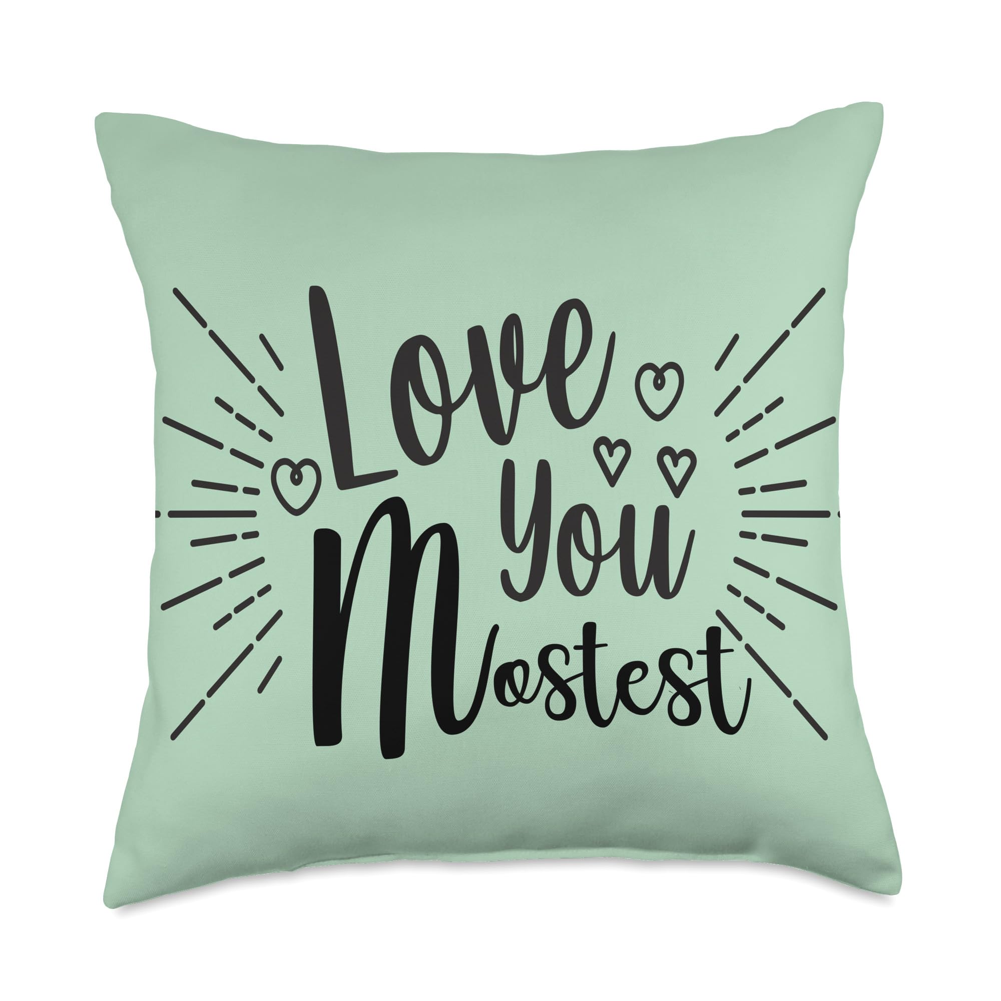 Cursive Handwriting Happy Valentines Day Love You Mostest Throw Pillow