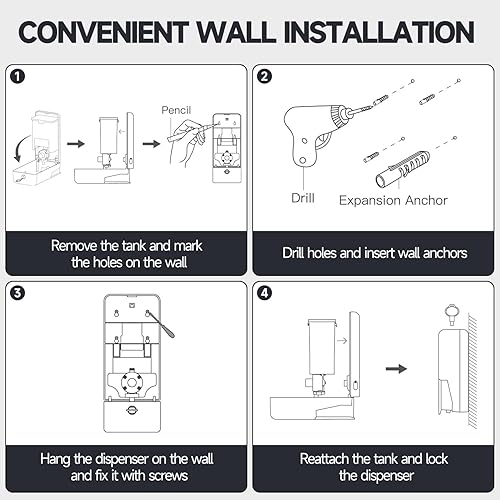 Miniatura 7 de Dispensador de jabón manual de 27 oz (27.1 fl oz), ideal para baños comerciales, restaurantes, hoteles, uso con champú líquido de jabón de manos,