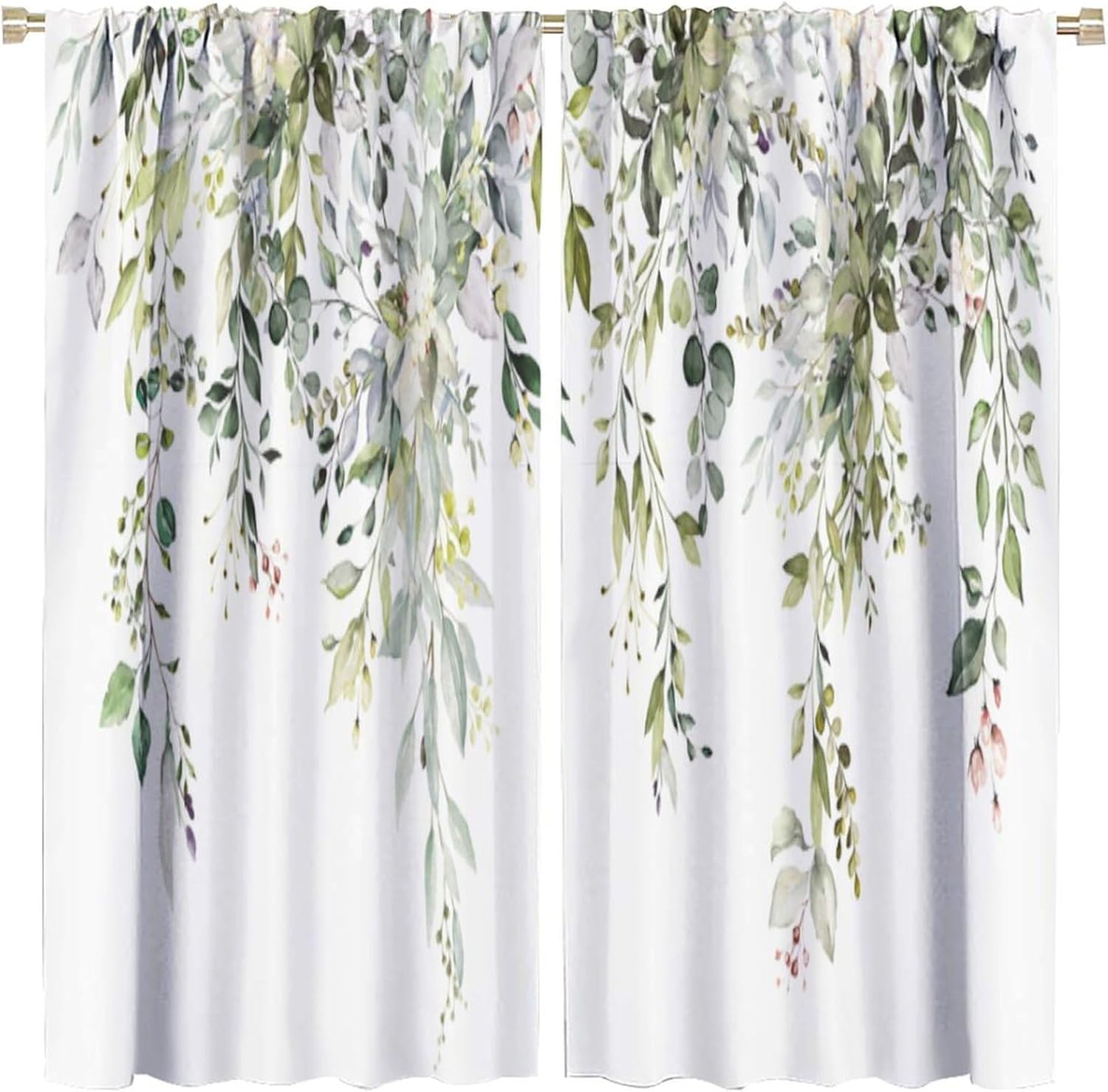 Rideaux isolants contre le bruit et le froid motif plantes 3D