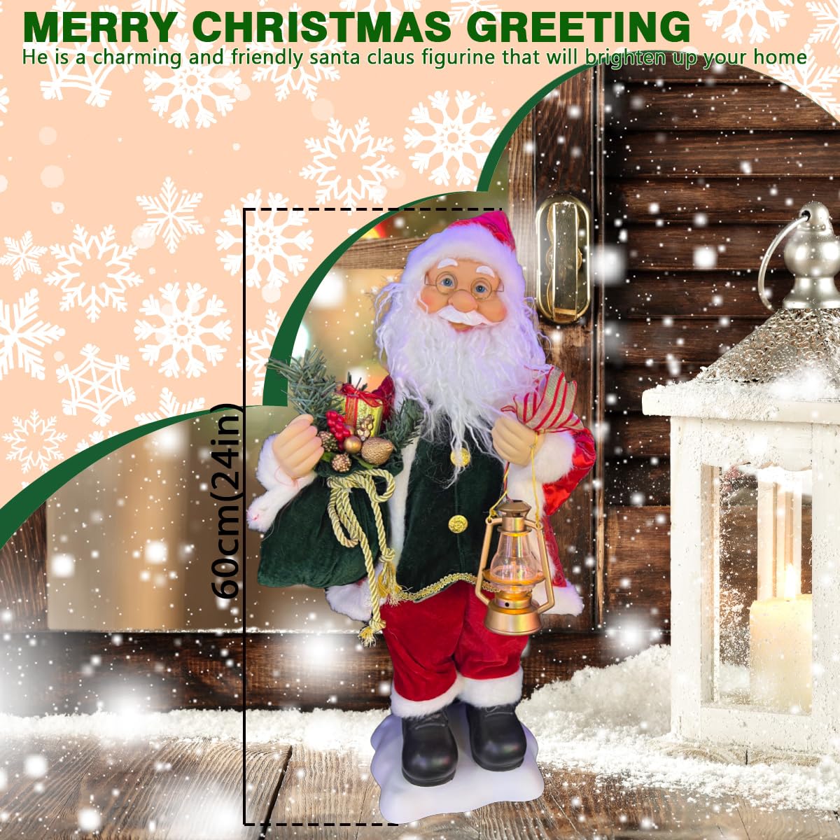 Amazon.com: LAMPHOME 24-Inch Animated Santa Claus with