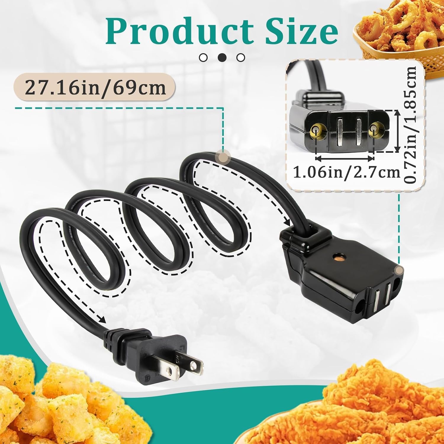 09982 Deep Fryer Magnetic Power Cord, 120V 15A | Replacement Deep Fryer Power Cord, Compatible with Presto Frydaddy & Granpappy, Replaces Part #9982 #85691