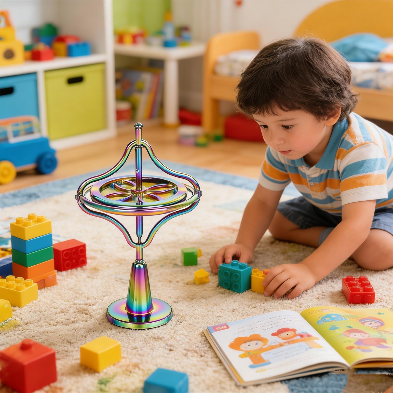 Gyroscope toupie Shienus Doigt Gyroscope Jouets Équilibre Spinner Métal Anti-gravité Gyroscope Coloré Spinning Décompression Jouet éducatif Cadeau pour enfants