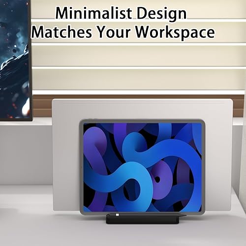 Miniatura 4 de Soporte vertical para laptop, base ajustable de plástico ABS para computadora de escritorio, ahorro de espacio 3 en 1, compatible con todos los