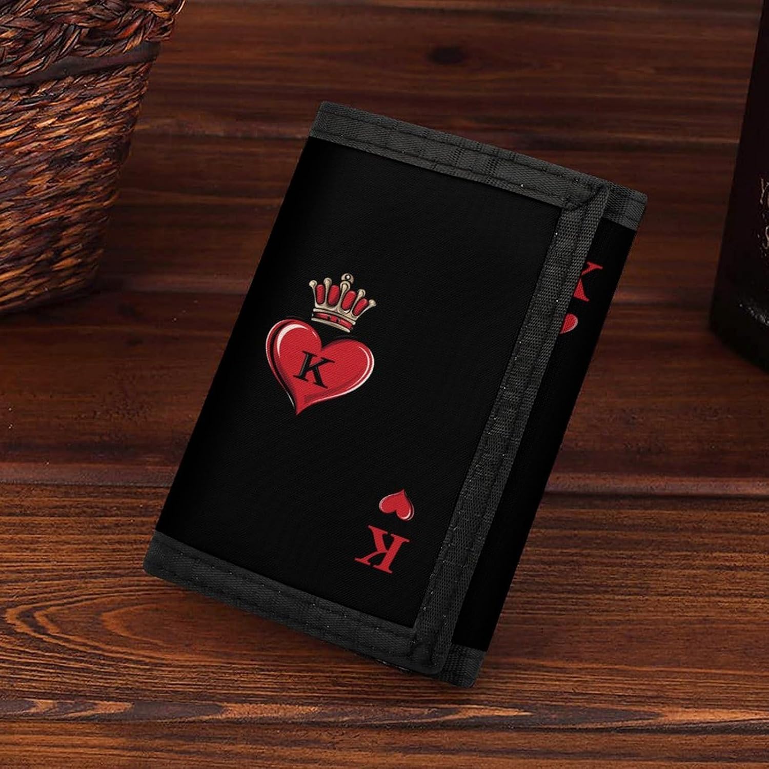 Kings-Hearts-Card Trifold Wallet Purse Coin Pouch with ID Window And Credit Card Holder