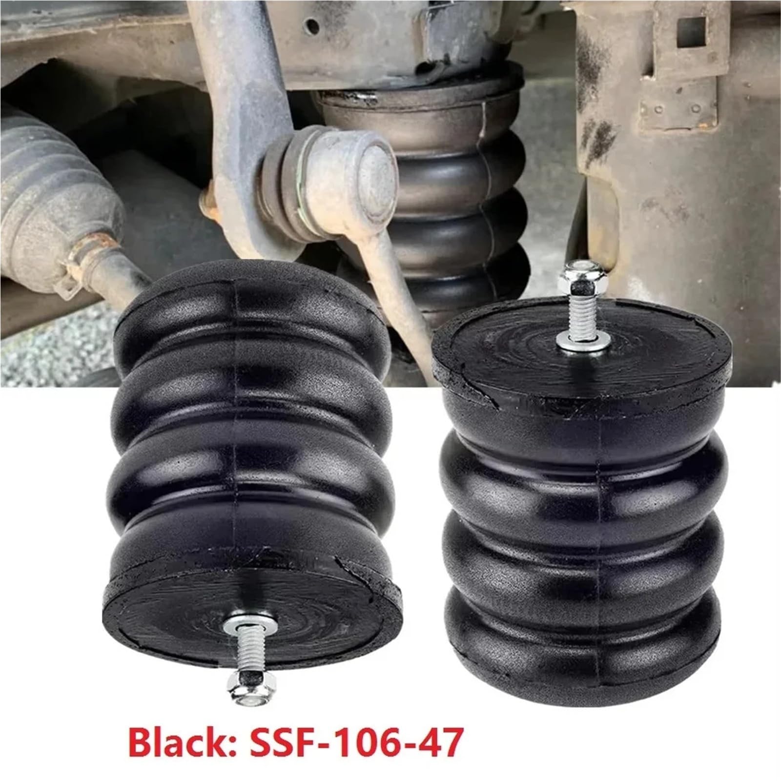 Kit De 2 Ressorts Pneumatiques Avant SSF-106-40 Et SSF-106-47, Compatibles Avec Les Modèles Sprinter 2500 Et 3500, Compatibles Avec Les Modèles E-150, E-250, E-350 Et E-450(Black)