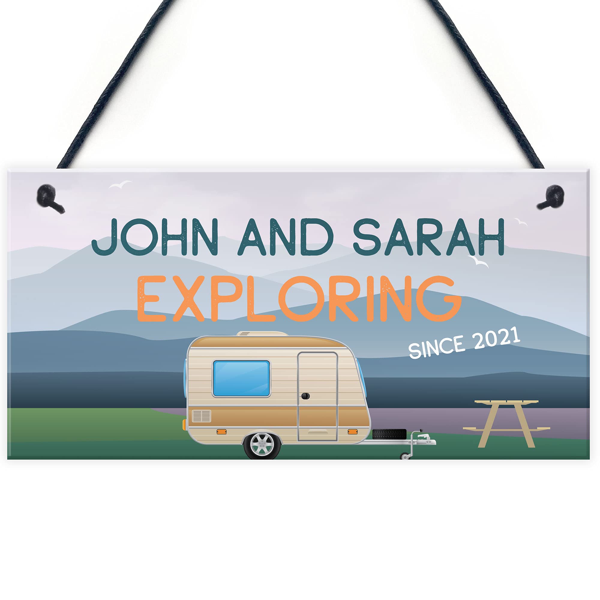 Personalised Novelty Caravan Sign Exploring Caravan Campervan Sign Retirement Gift Home Gift