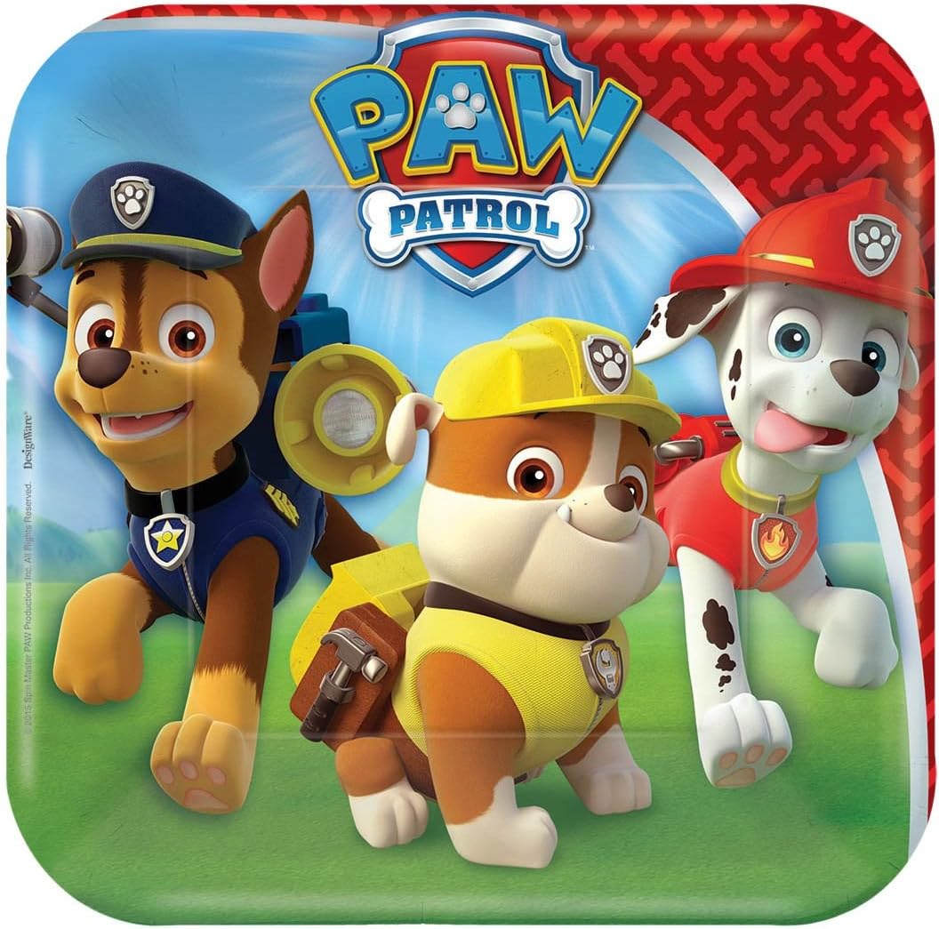 Paw Patrol Adventures Round Plates, 7'' (8 Count) - Vibrant All-Character Design Paper Plates, Perfect for Themed Birthday Parties & Celebrations