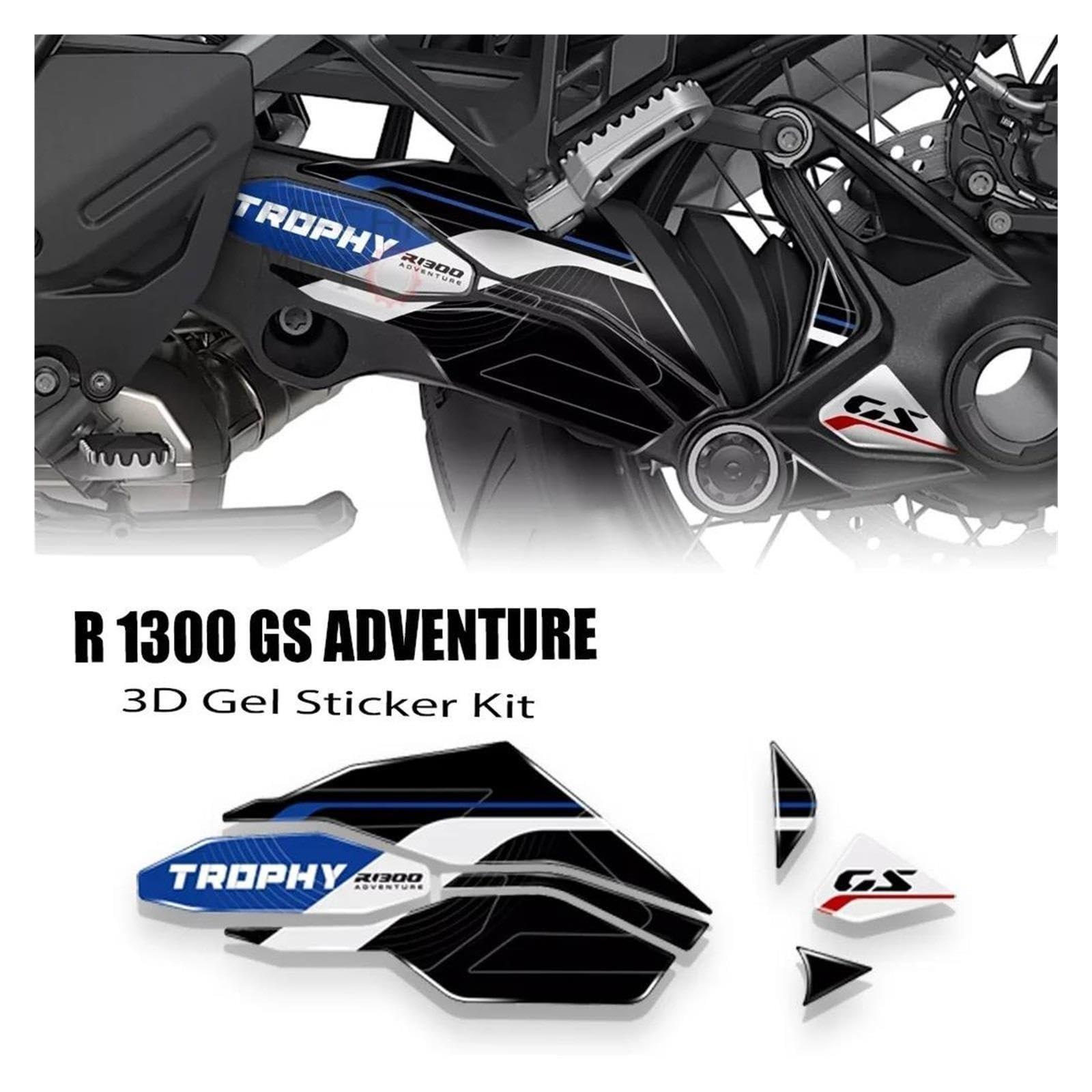 Adesivo Accessori Moto Adesivi Epossidici 3D Kit Di Protezione Forcellone | Per R1300GS Avventura 2024 2025(ROSSO)