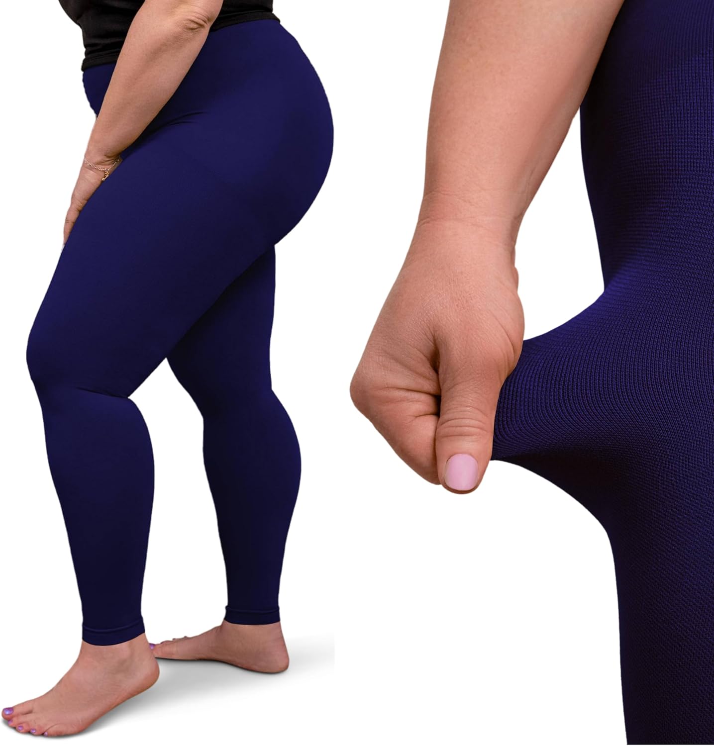 ABSOLUTE SUPPORT Plus Size Compression Stockings for Women 20-30 mmHg, Improve Legs Circulation, Swelling & Pain, A717PS