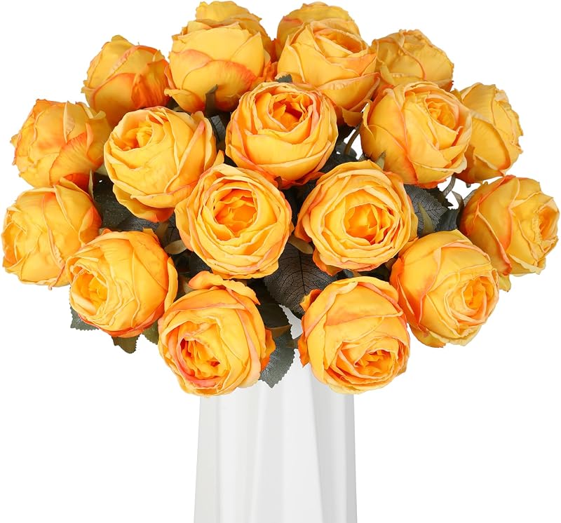 Kisflower Selyem Műrózsa Csomag - 10 db Sárga Hosszúszárú Művirág 52 cm, Élethű Dekoráció Esküvőre, Otthonba, Irodába